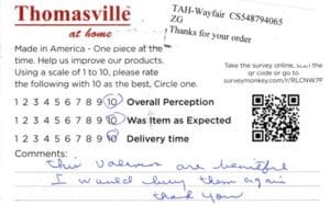 Connie Yelm WA SW7070 FV7070 Survey Card