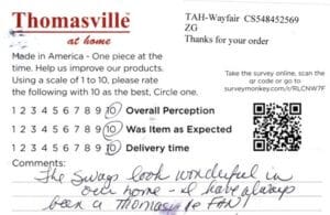 Elisabeth Waynesville NC EMP7365 Survey Card