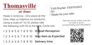 Gayle Hopkinton MA D35112-CRB Survey Card