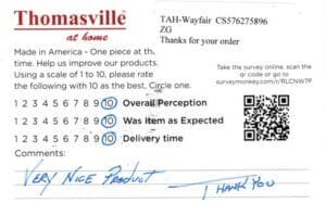 Joyce Glenshaw PA TUP7510 FV7510 Survey Card