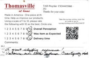 Marlene Land O Lakes FL FV3150 Survey Card