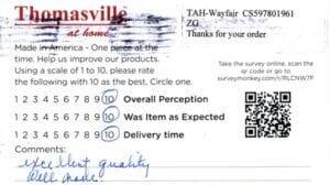 Patricia Tiger GA FV7510 Survey Card