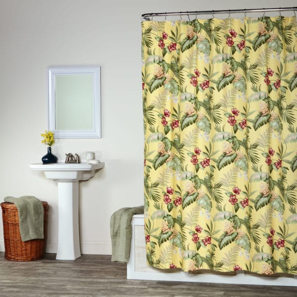 Fern Gully Yellow Shower Curtain