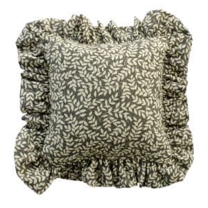 Bouvier Black Leaf Ruffled Pillow