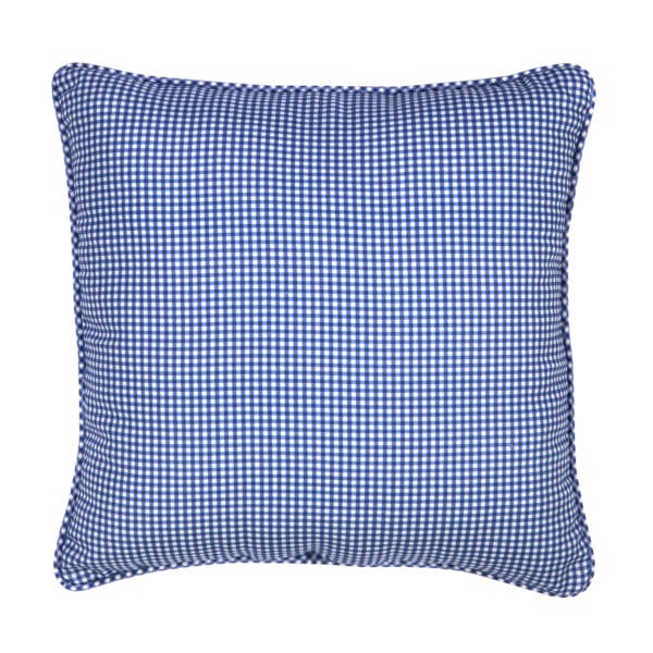 Melanie Blue and White Check Square Pillow