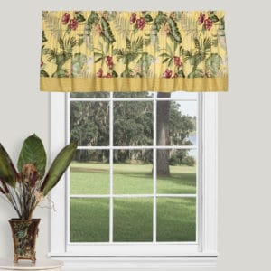 Fern Gully Yellow Straight Valance with Band