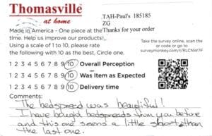 Linda Prattville AL BQ7500 Survey Card