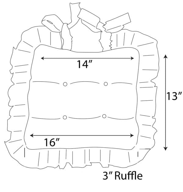 Ruffle Cushion Size Sketch