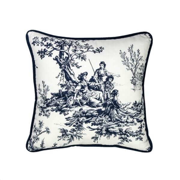 Bouvier Blue Square Pillow - Toile