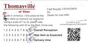 Sue Longview TX LTP7100-84 ES7100-RBL BO7100 Survey Card