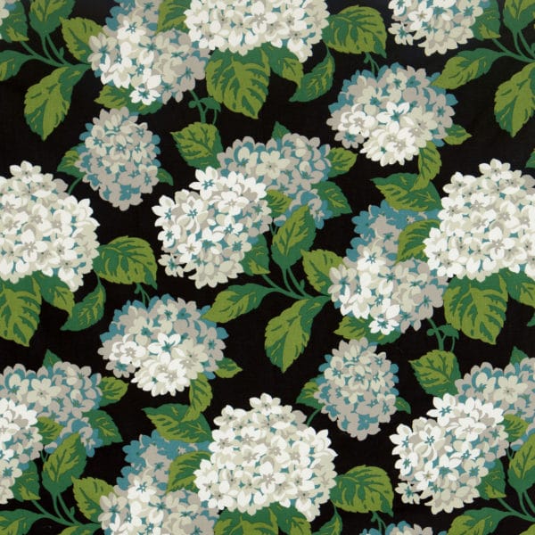 Hydrangea Onyx Fabric By the Yard - Main Print