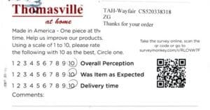 Sarah Arlington VA SB-P003-5404 Survey Card