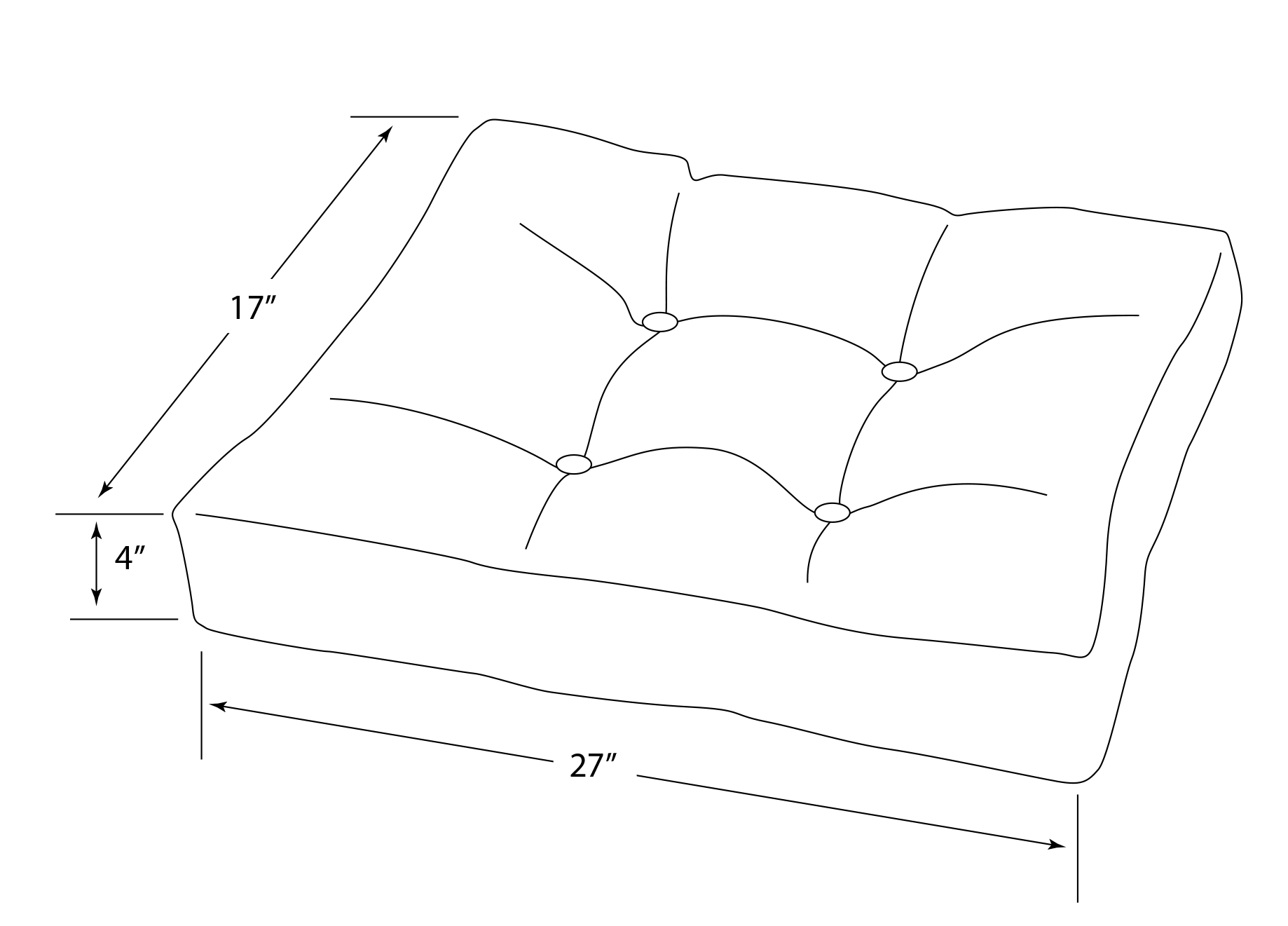 Sunbrella Tufted Ottoman Cushion (outdoor) 21x17x4