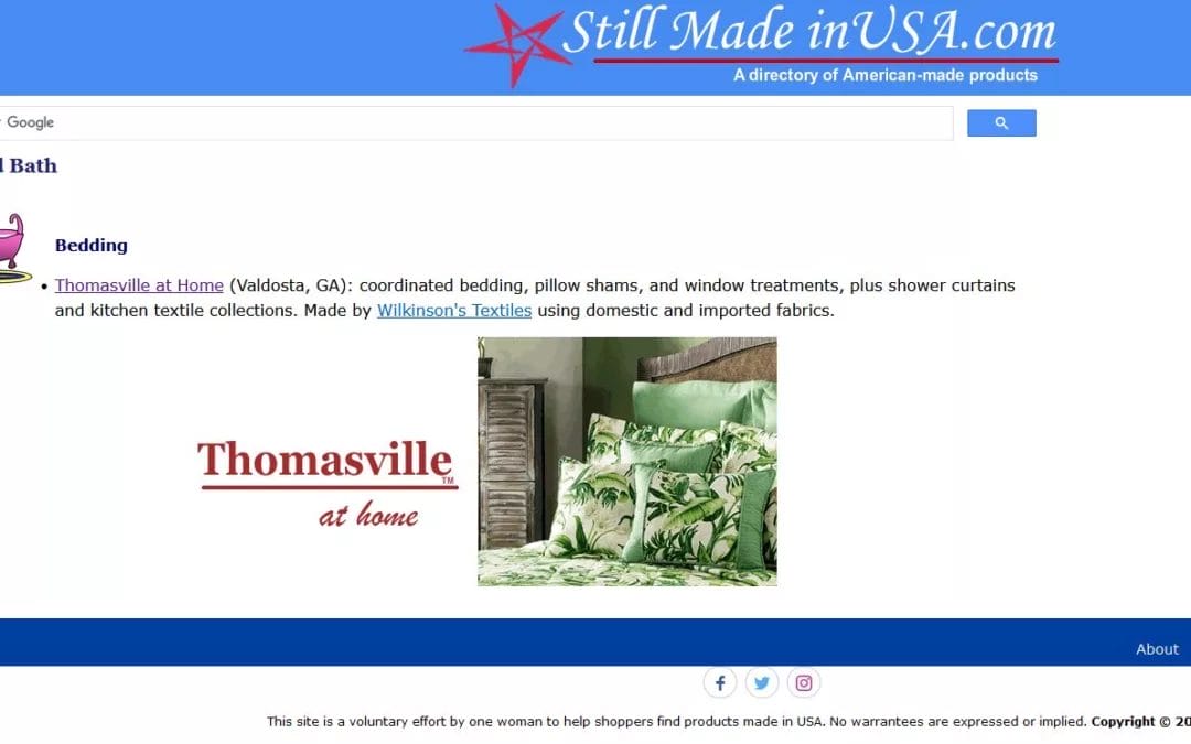 We are listed on Still Made in USA.com