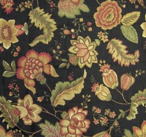 Hamstead Black Floral Fabric Image