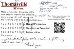 Barbara Memphis TN CK7380 SK7380 Survey Card