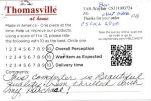 Bev West Hills CA CSCKL2950 Survey Card