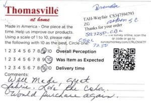 Brenda Aiken SC SQ7250-CBL CSQL7250 Survey Card