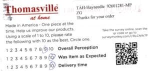 Cedar Rapids IA SB-P003-5422 Survey Card