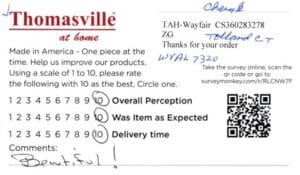 Cheryl Tolland CT WVAL7320 Survey Card