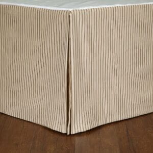 Tradewinds Tropic Bedskirt ticking stripe cream and tan