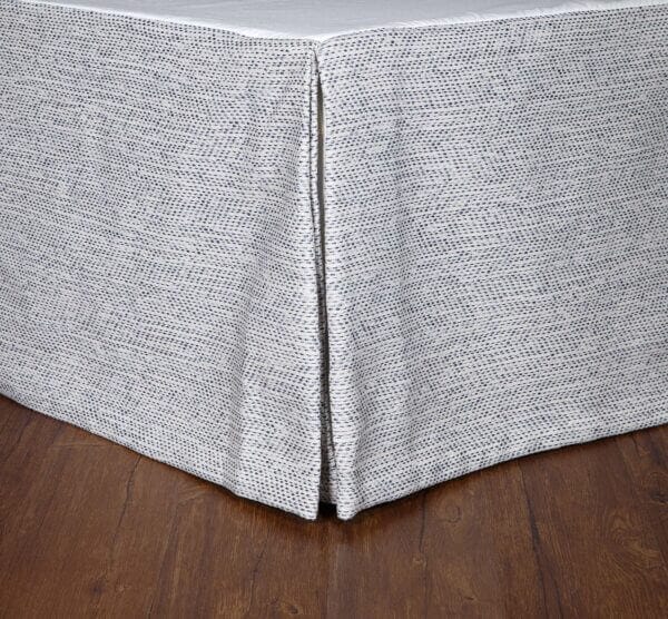 Birdsong Textured blue and cream bed skirt, dust ruffle