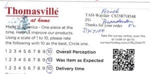 Faith Bradenton FL DK7100 Survey Card