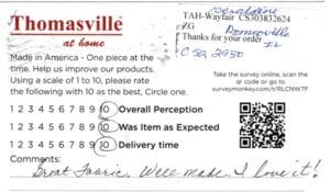 Geraldine Romeoville IL CSQ2950 Survey Card