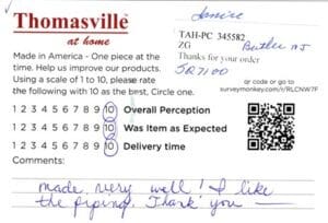 Janice Butler NJ SQ7100 Survey Card