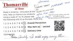 Jerome Oakdale MN 4PK-PM-RBT 4PK-N-RBT Survey Card