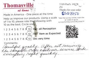 Judith Hanover PA CSQ2950 Survey Card