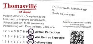 Judy Cascade ID CSQ2950 Survey Card