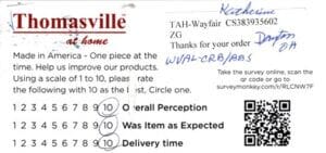 Katherine Dayton OH WVAL-CRB-BBS Survey Card