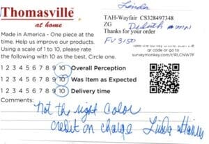 Linda Deluth MN FV3150 Survey Card