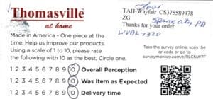 Lori Spring City PA WVAL7320 Survey Card