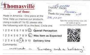 Lynette Prosser WA DQ7250 Survey Card