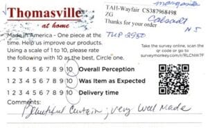 Margarita Calsada NJ TUP2950 Survey Card