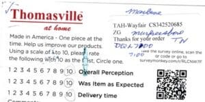 Marlene Murfreesboro TN DQL7100 Survey Card