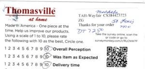 Michele St Louis MO DT7250 Survey Card