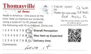 Paul Naples FL CK3050 SK3050 Survey Card