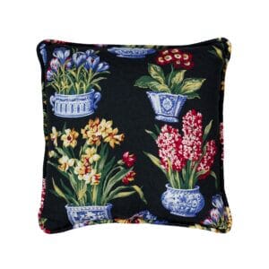 Melanie Black Square Pillow - Main Print