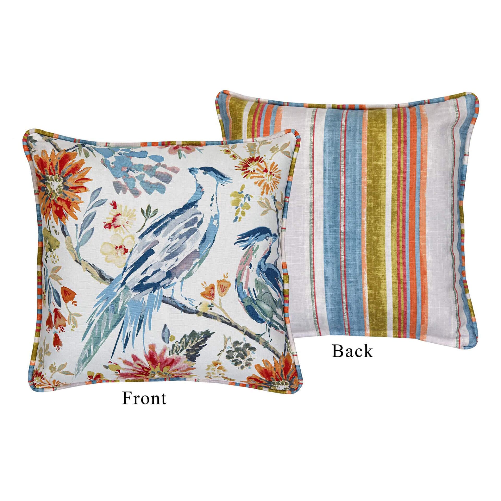 Chambalon Square Pillow - floral with Stripe