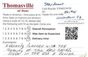 Stephanie Uniontown PA BK1905 Survey Card