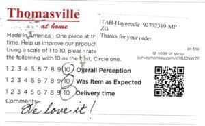 Suellen Indianapolis IN BO2950-24 Survey Card