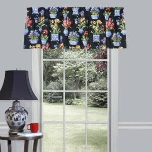 Melanie Black Straight Valance with Band