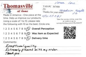 Vera Madison Heights VA 4PK-CP-CBT Survey Card