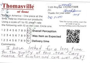 Wendi Southhaven MS DQ7100 Survey Card