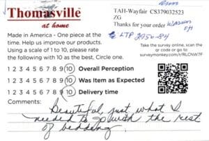 Ann Warron OH LTP2950-84 Survey Card