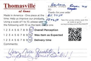 Barbara Eagan MN BT7250 SS7250 Survey Card