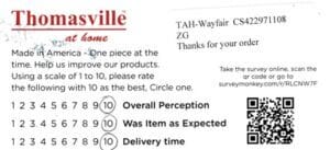 Barbara Springfield NJ TUP7380 Survey Card